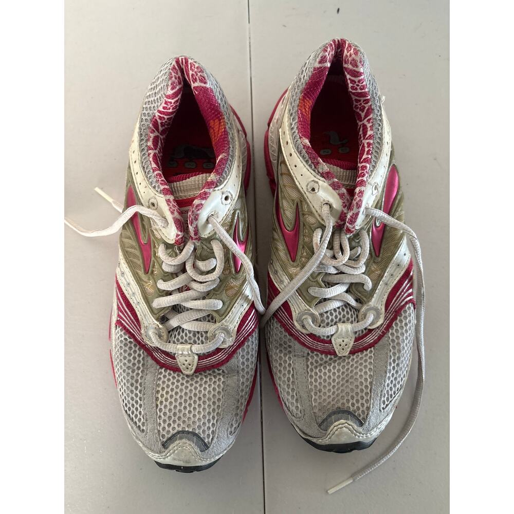 Brooks Glycerin 9 Running Shoes Womens 6.5M Gray White Pink Athletic Sneakers
